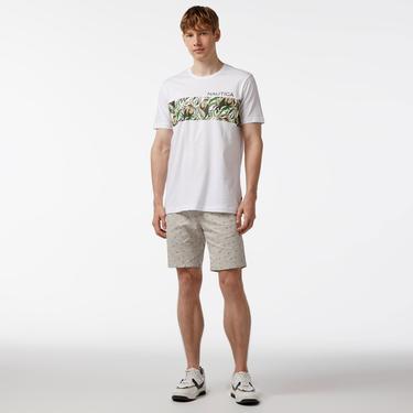  Nautica Erkek Gri Slim Fit Baskılı Bermuda Şort