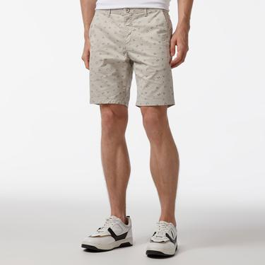  Nautica Erkek Gri Slim Fit Baskılı Bermuda Şort