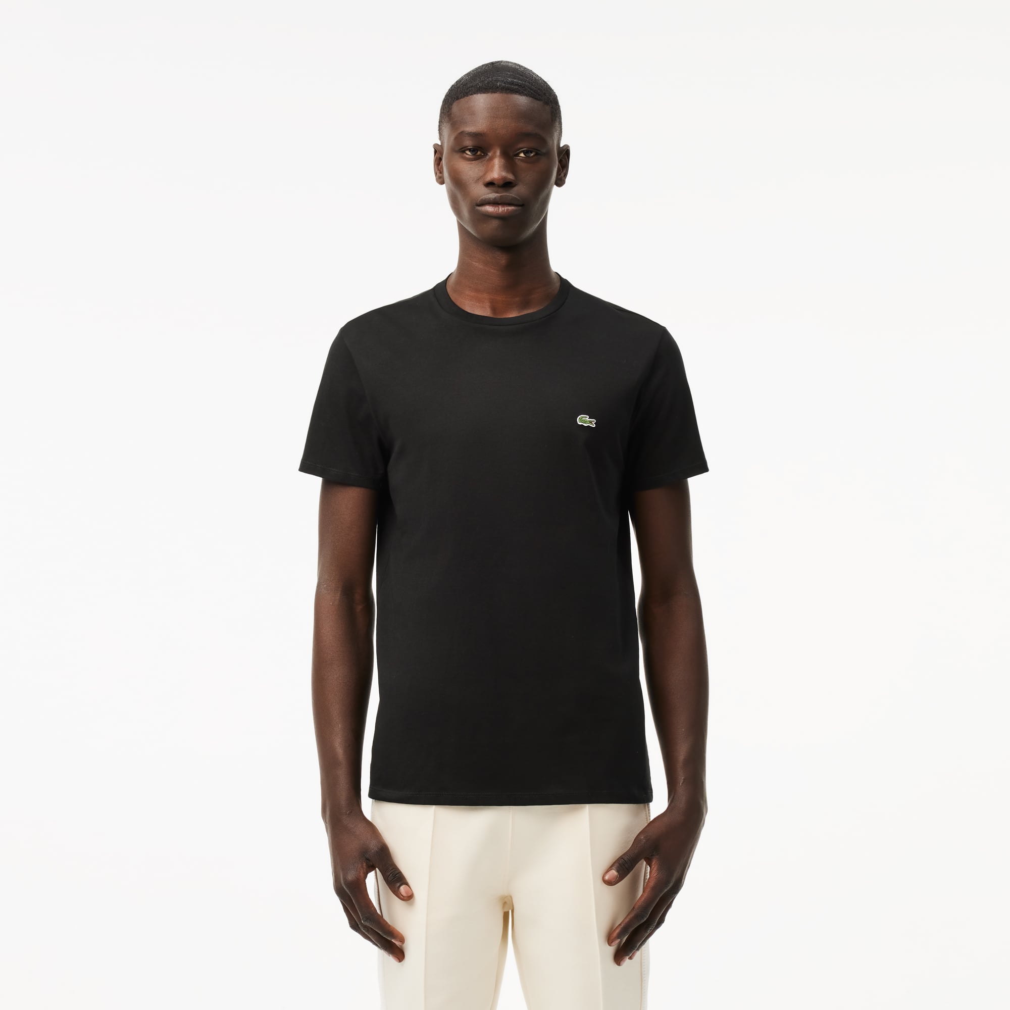  Lacoste Erkek Regular Fit Bisiklet Yaka Siyah T-Shirt