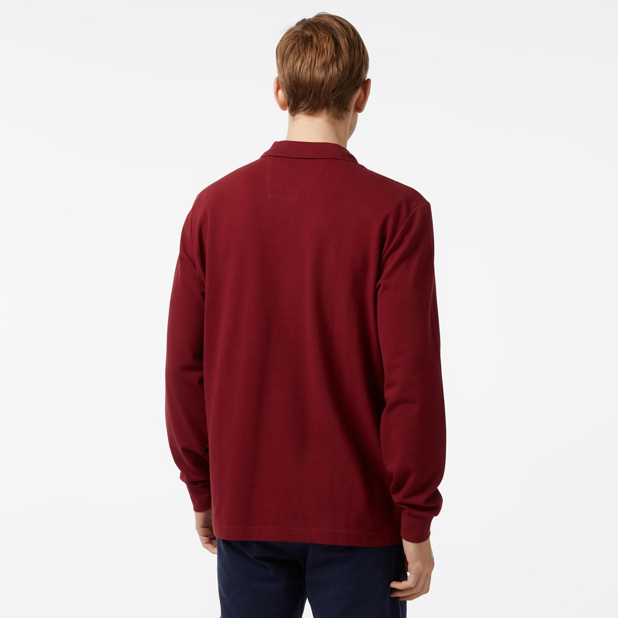 Nautica Erkek Bordo Classic Fit Uzun Kollu Polo