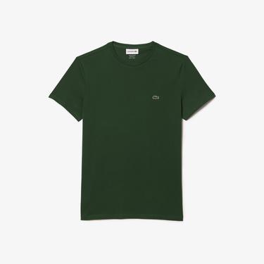  Lacoste Erkek Regular Fit Bisiklet Yaka Koyu Yeşil T-Shirt