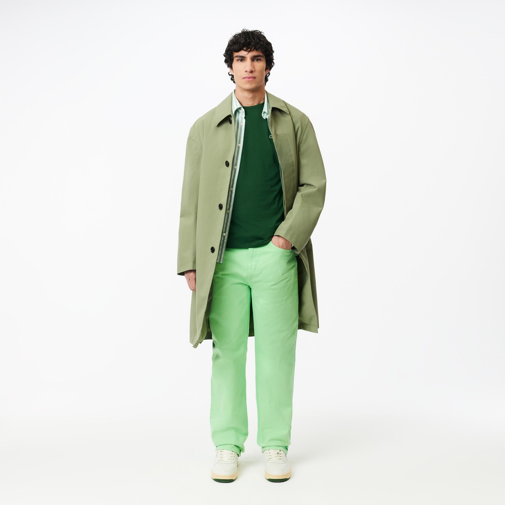 Erkek Regular Fit Bisiklet Yaka Koyu Yeşil T-Shirt