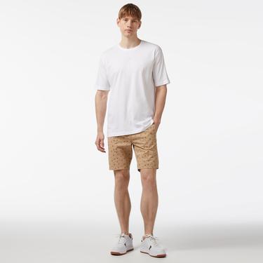  Nautica Erkek Bej Slim Fit Baskılı Bermuda Şort