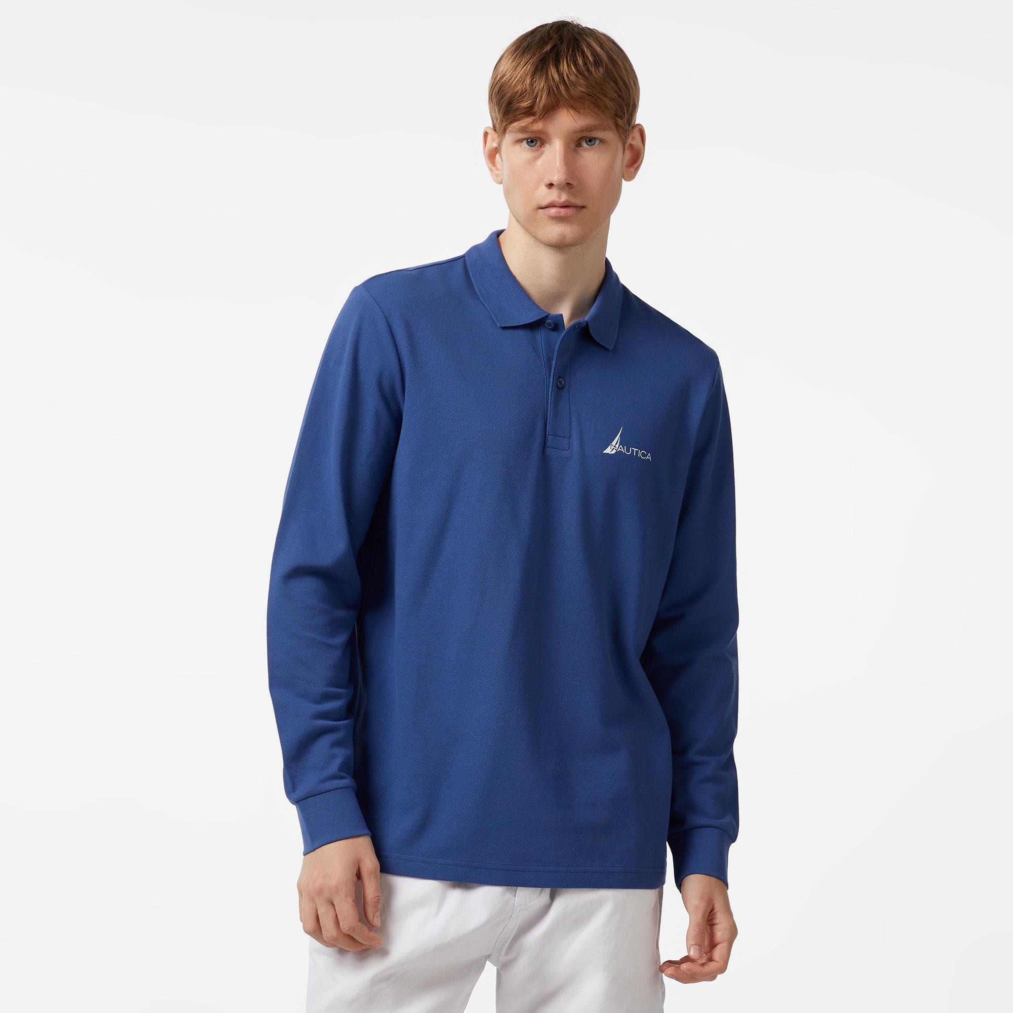 Nautica Erkek Lacivert Classic Fit Uzun Kollu Polo