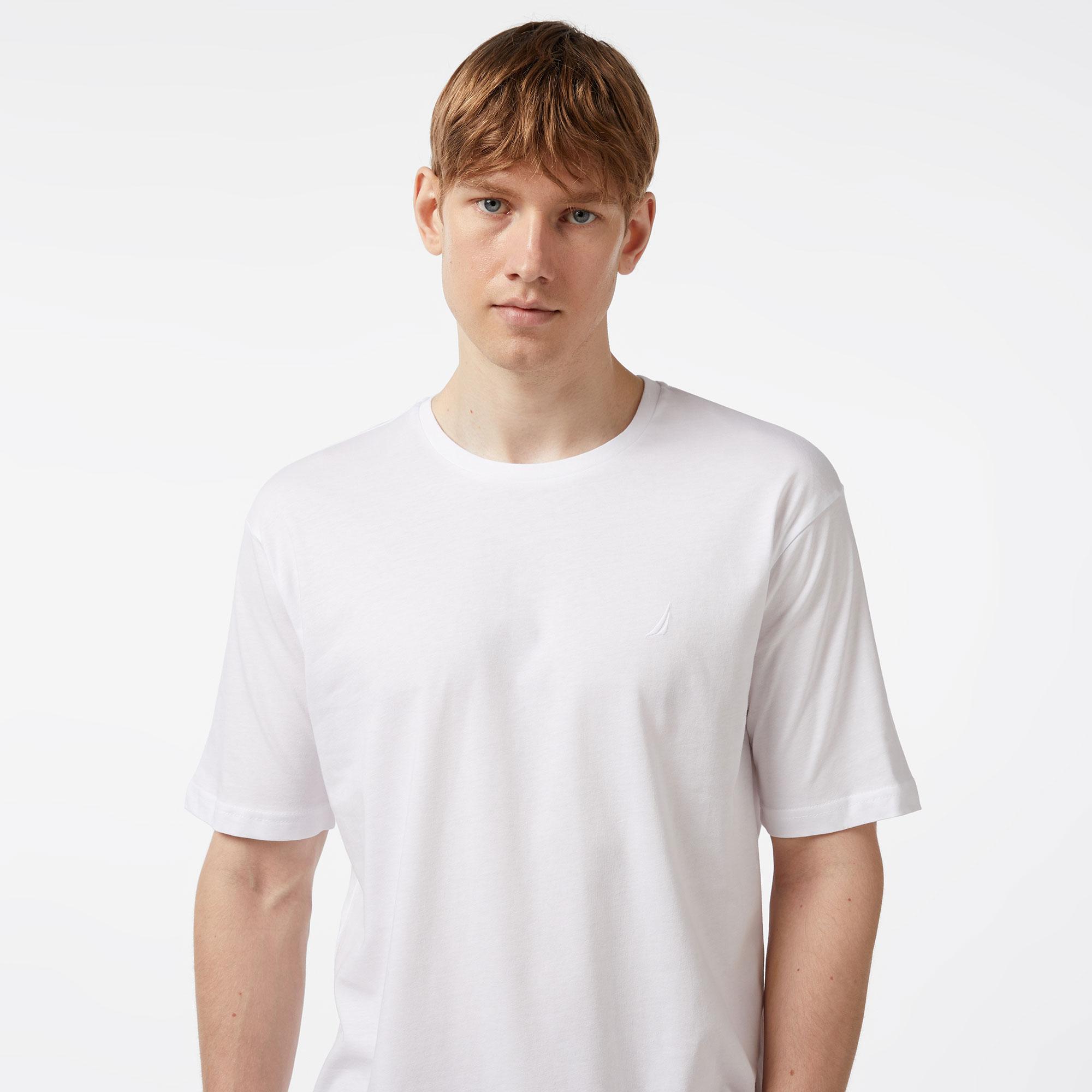 Nautica Erkek Beyaz Oversize T-Shirt