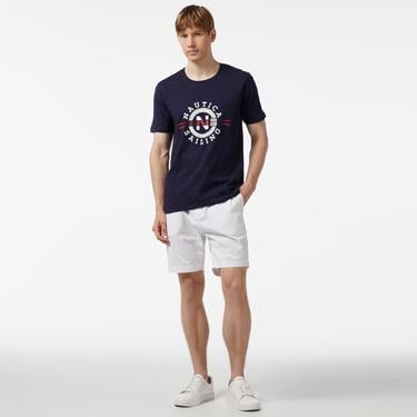  Nautica Erkek Lacivert Standart Fit Kısa Kollu Baskılı T-Shirt