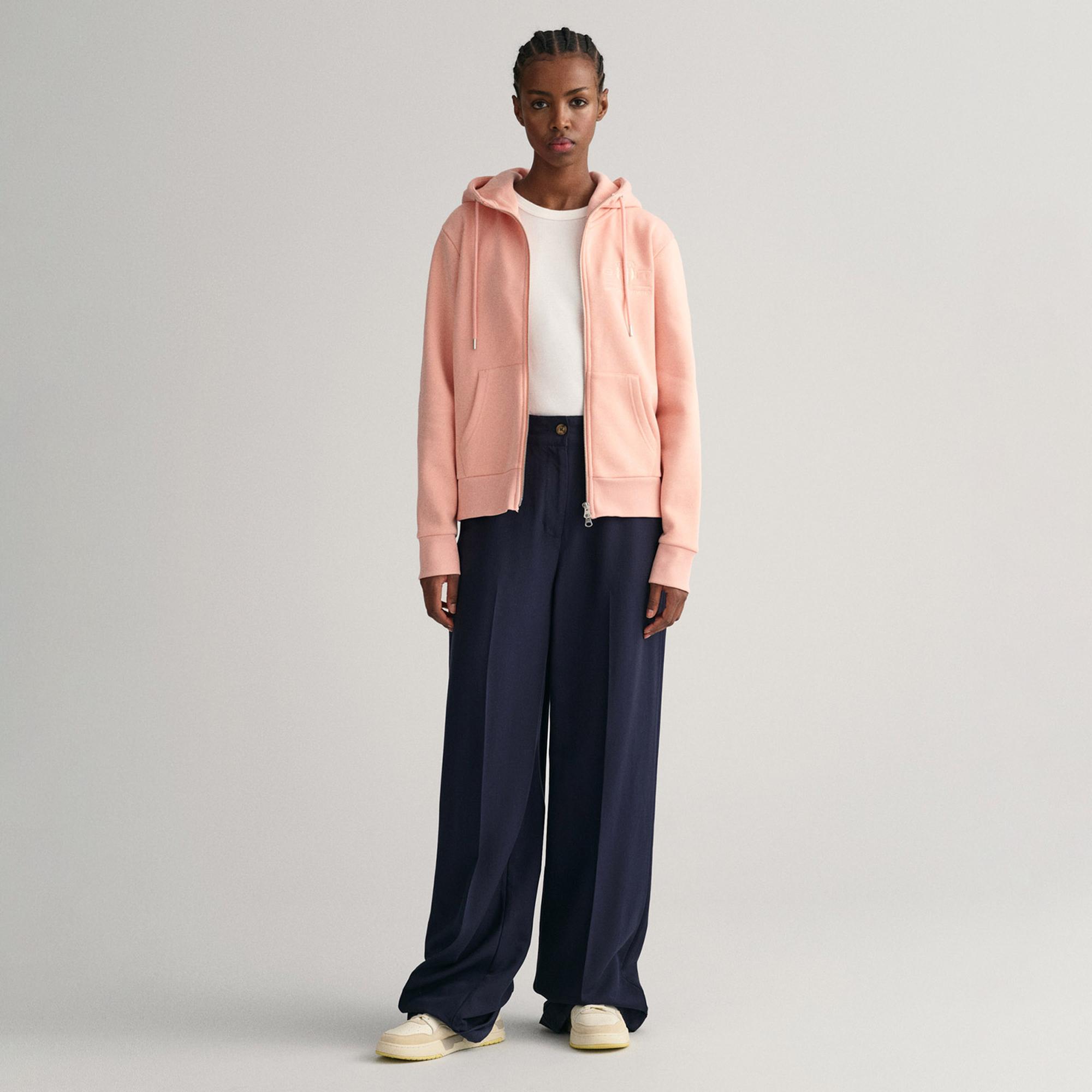 GANT Kadın Turuncu Regular Fit Kapüşonlu Sweatshirt