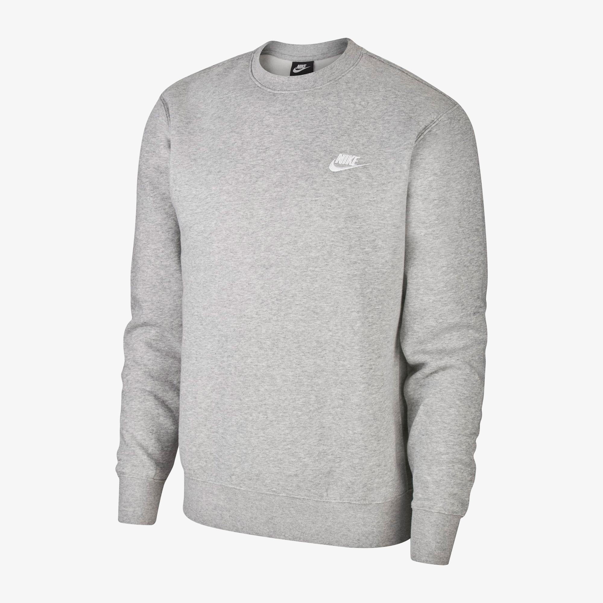 Nike Sportswear Club Crew Erkek Gri Sweatshirt