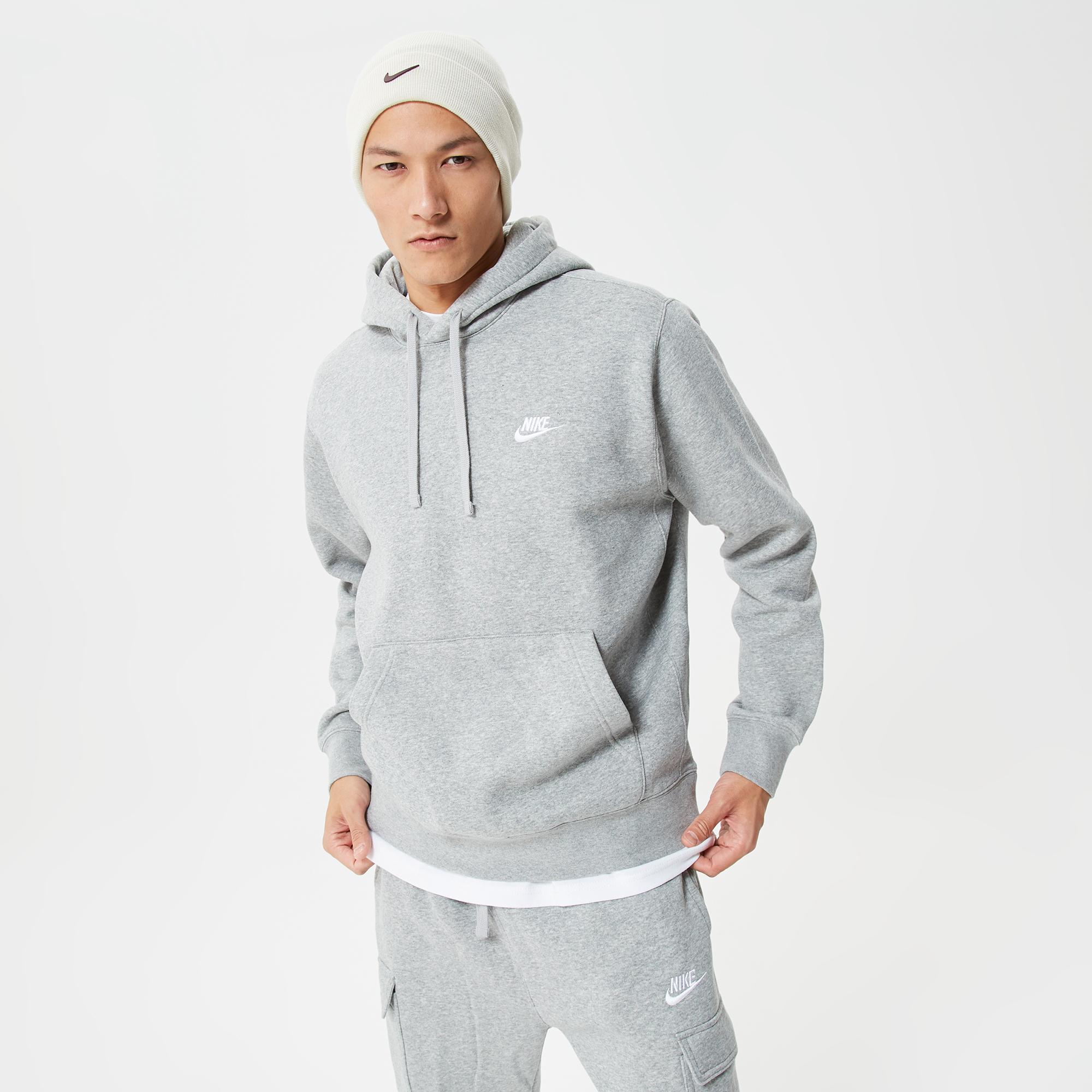 Nike Sportswear Club Fleece Erkek Gri Sweatshirt