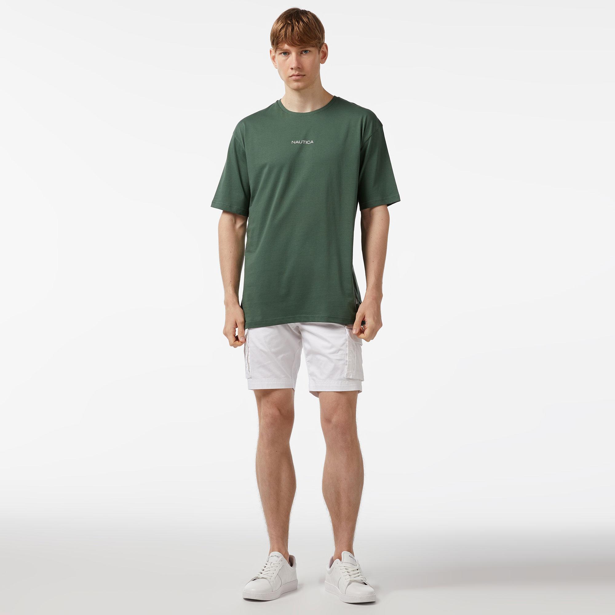 Nautica Erkek Yeşil Oversize T-Shirt