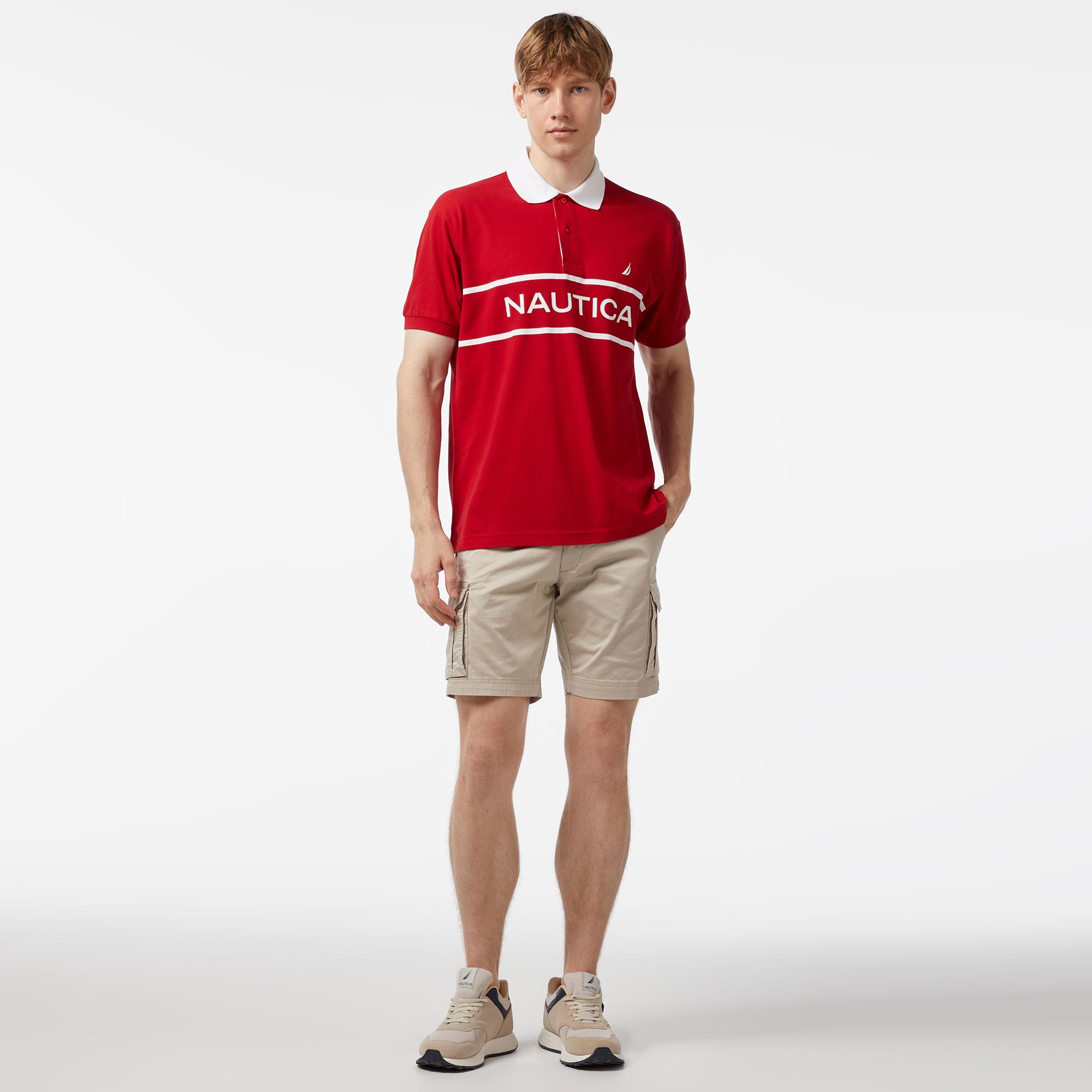 Nautica Erkek Kırmızı Classic Fit Kısa Kollu Polo Yaka T-Shirt