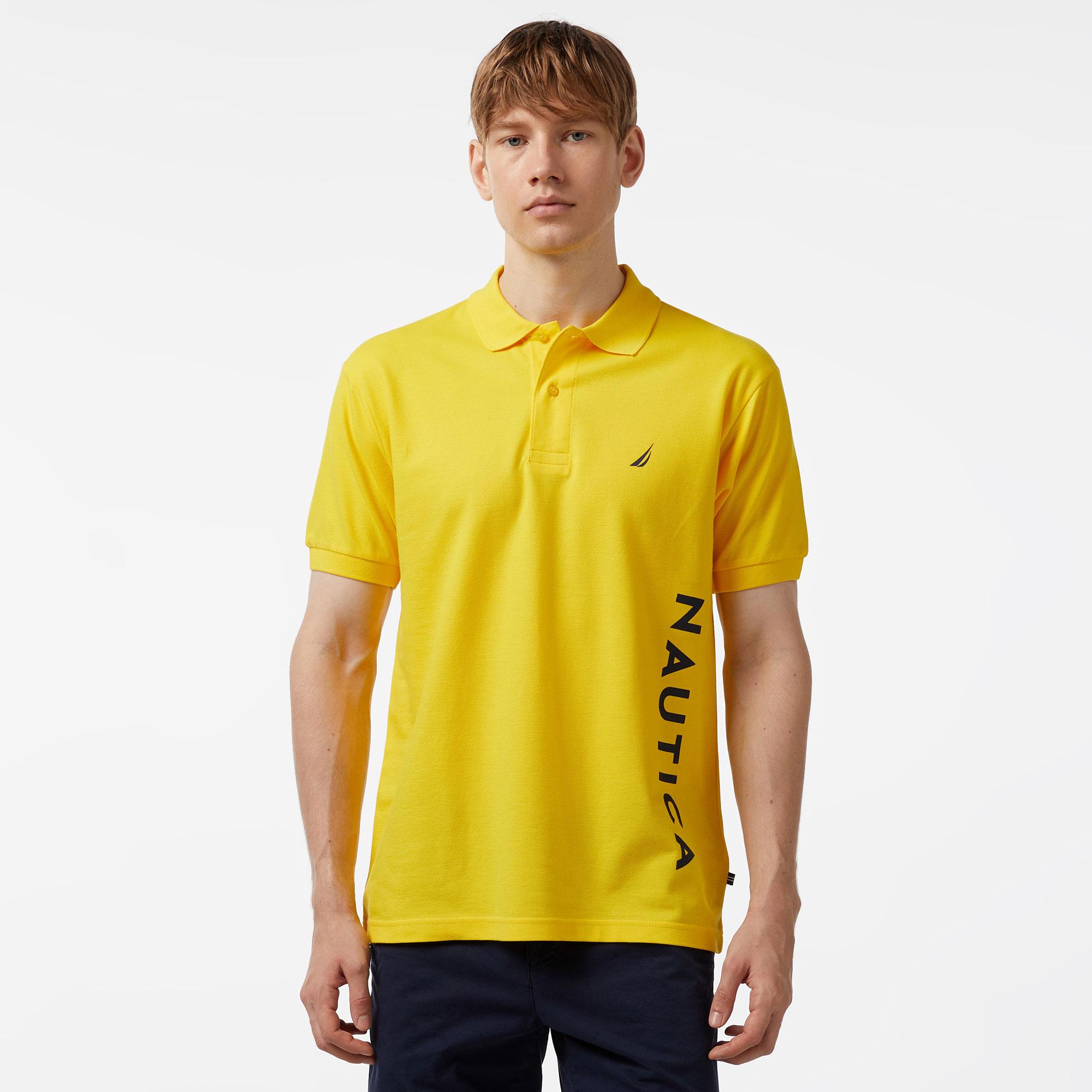 Nautica Erkek Sarı Classic Fit Kısa Kollu Polo Yaka T-Shirt