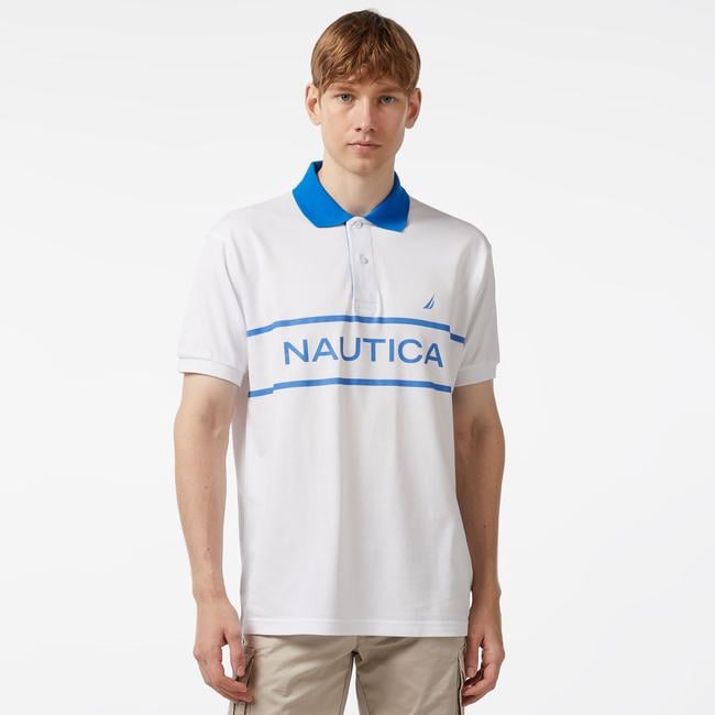  Nautica Erkek Beyaz Classic Fit Kısa Kollu Polo