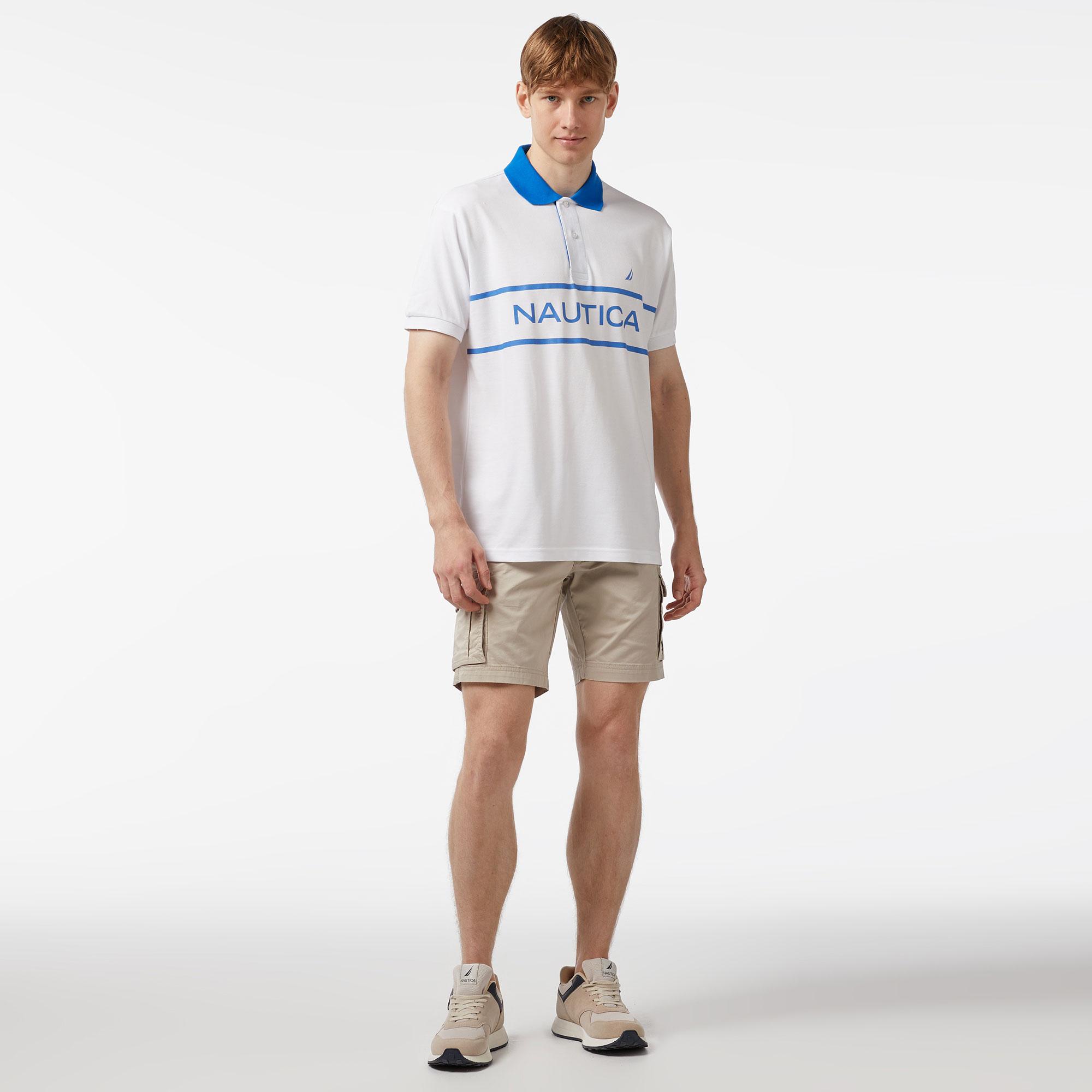Nautica Erkek Beyaz Classic Fit Kısa Kollu Polo Yaka T-Shirt
