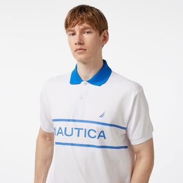  Nautica Erkek Beyaz Classic Fit Kısa Kollu Polo