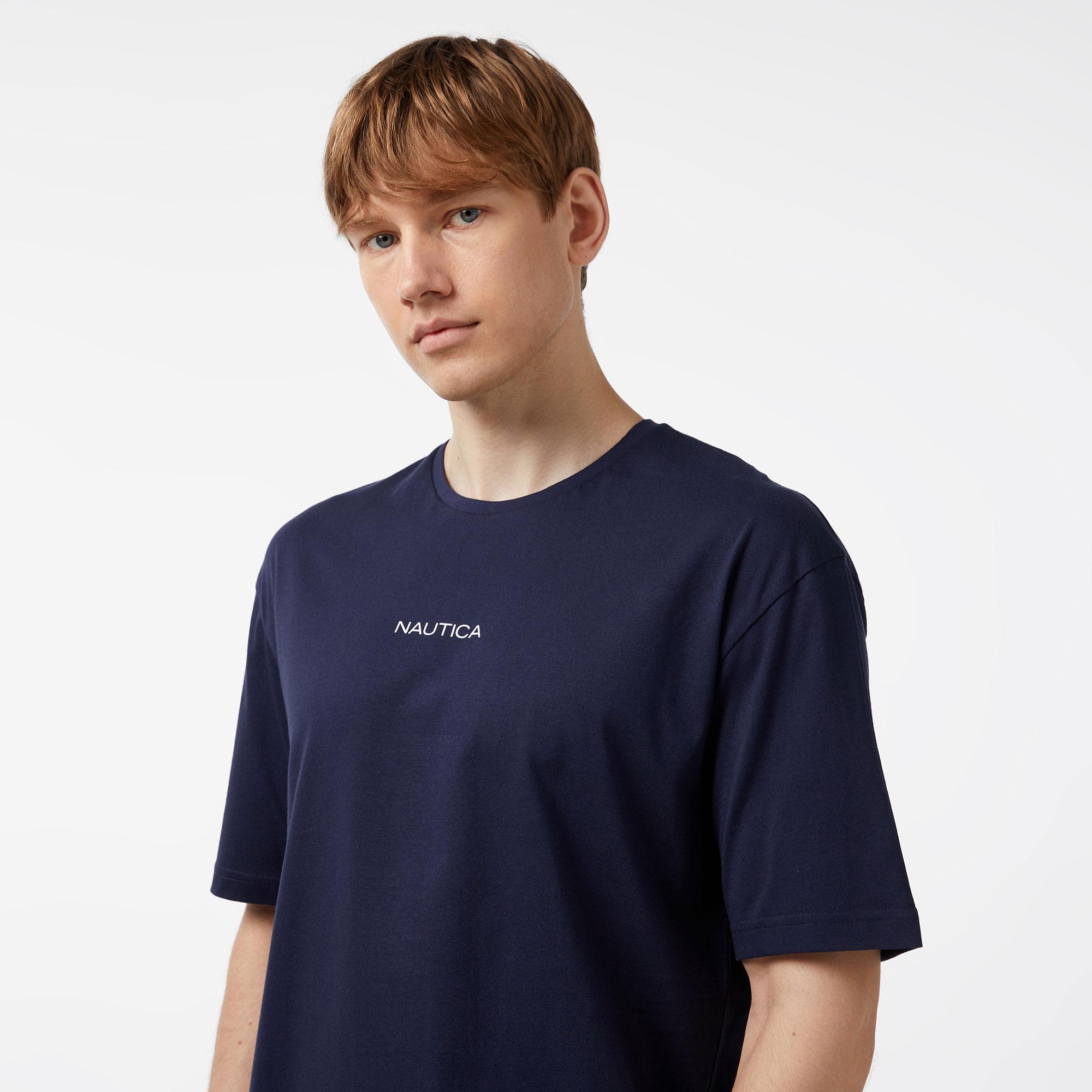Nautica Erkek Lacivert Oversize T-Shirt