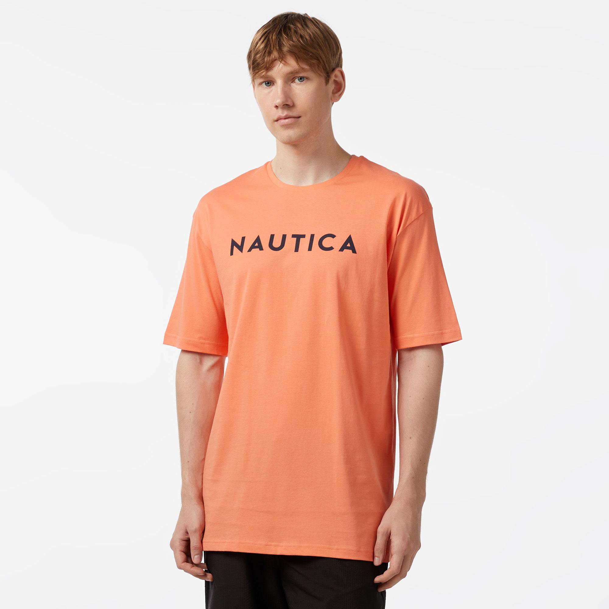 Nautica Erkek Turuncu Oversize T-Shirt