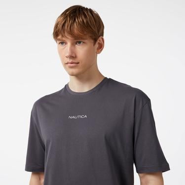  Nautica Erkek Gri Oversize T-Shirt