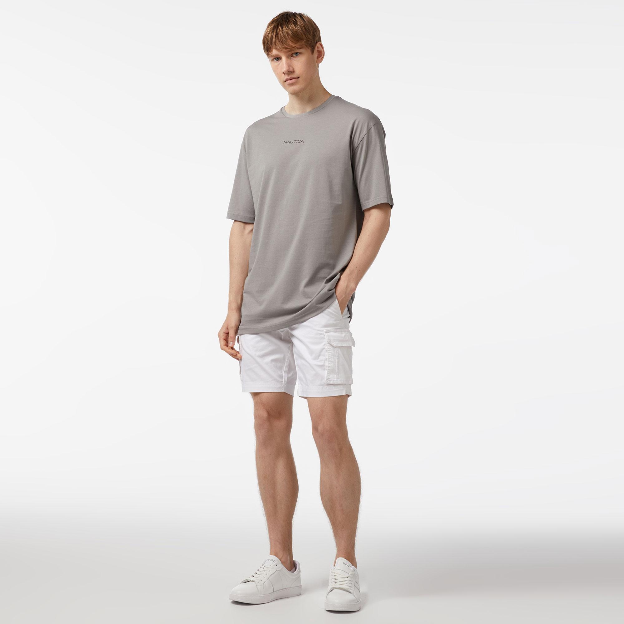 Nautica Erkek Gri Oversize T-Shirt