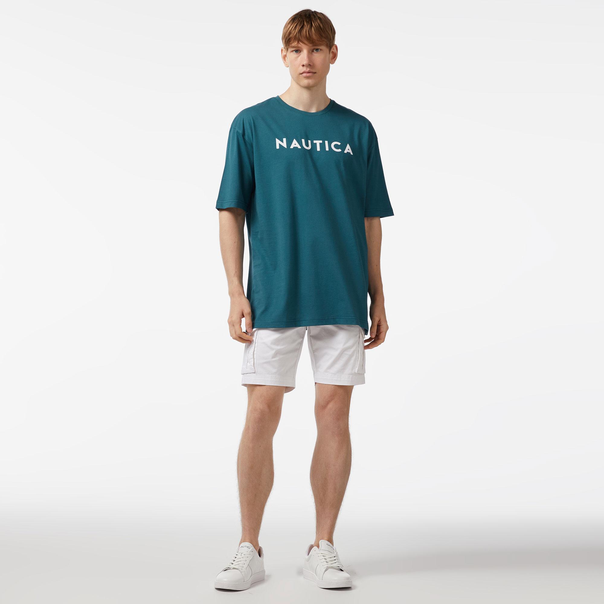 Nautica Erkek Yeşil Oversize T-Shirt