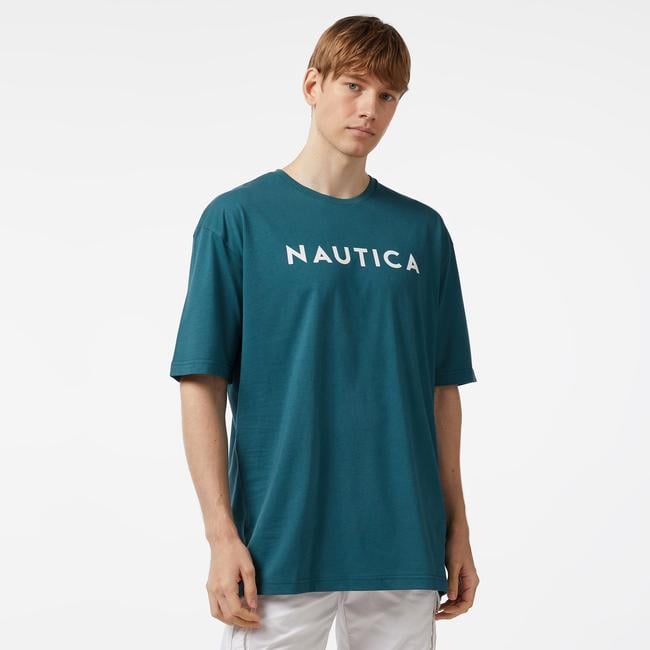  Nautica Erkek Yeşil Oversize T-Shirt