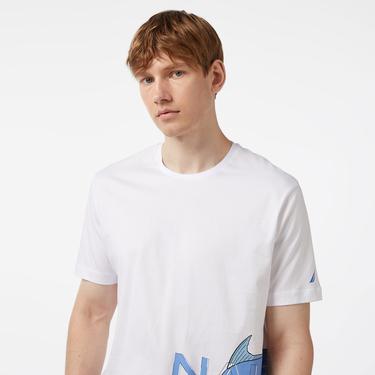 Nautica Erkek Beyaz Standart Fit T-Shirt