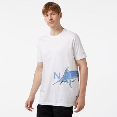  Nautica Erkek Beyaz Standart Fit T-Shirt