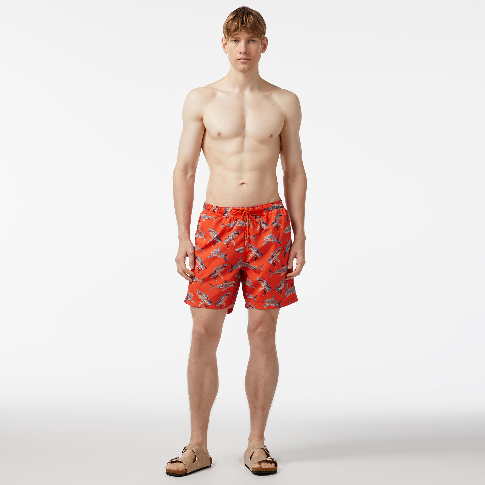  Nautica Erkek Turuncu Standart Fit Deniz Şortu