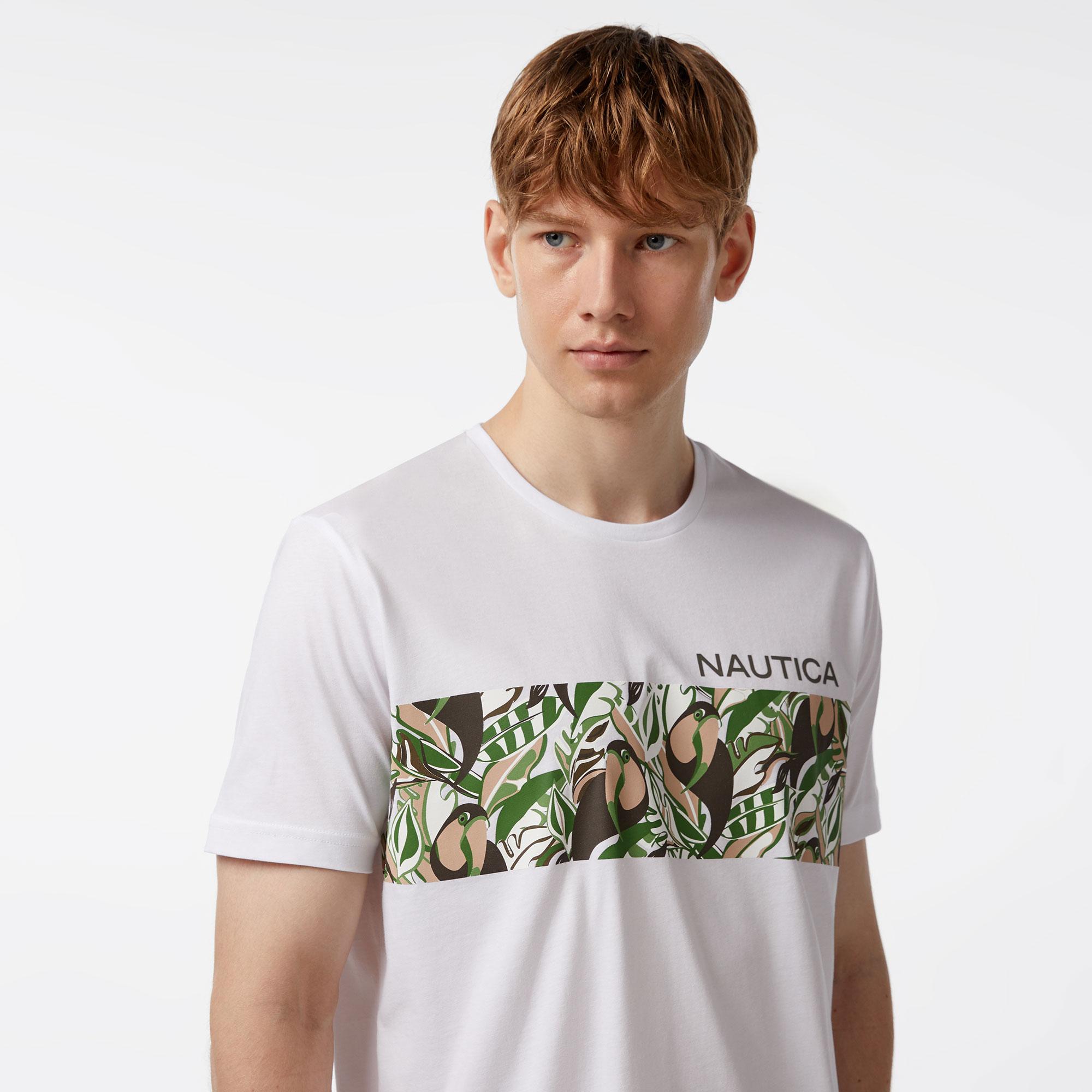 Nautica Erkek Beyaz Standart Fit T-Shirt