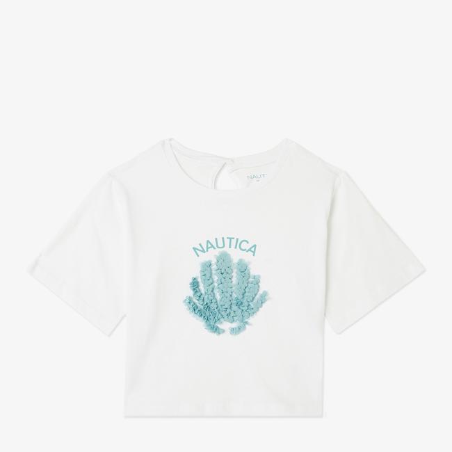  Nautica Kız Çocuk Beyaz Relaxed Fit T-Shirt