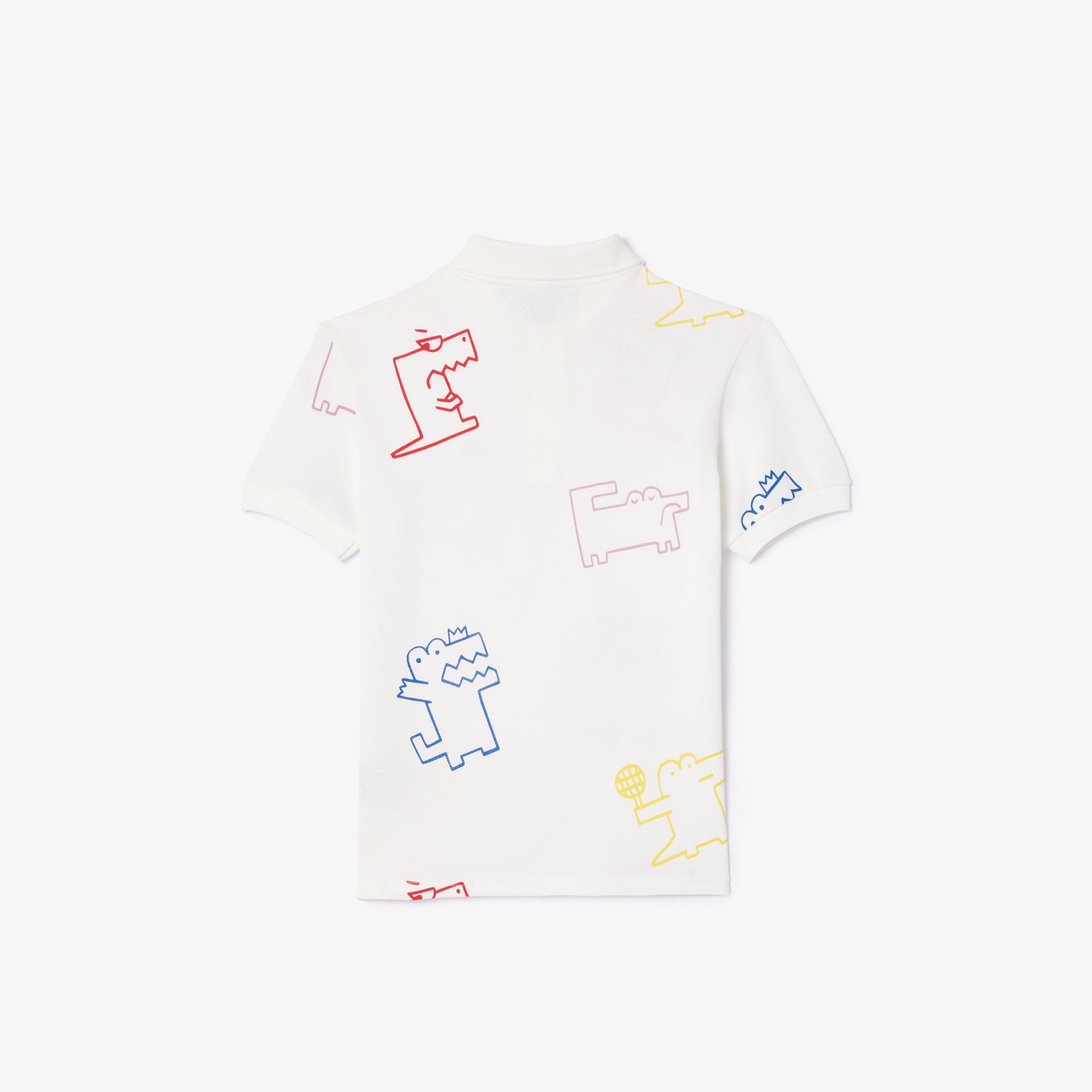 Çocuk Baskılı Beyaz Polo