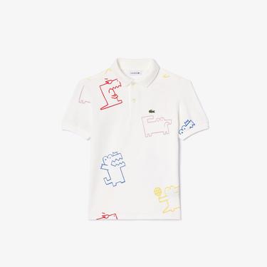  Çocuk Baskılı Beyaz Polo