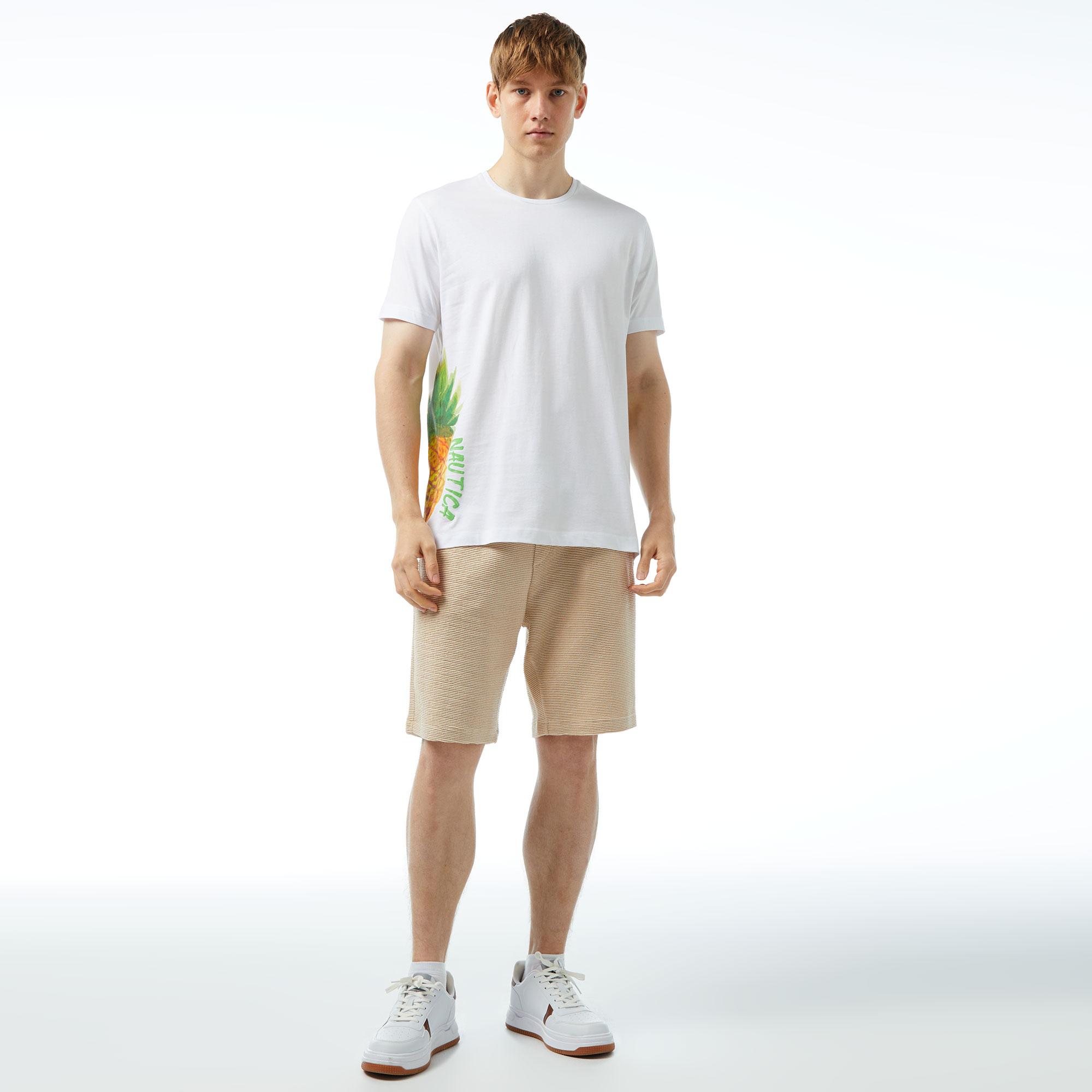 Nautica Erkek Beyaz Standart Fit T-Shirt