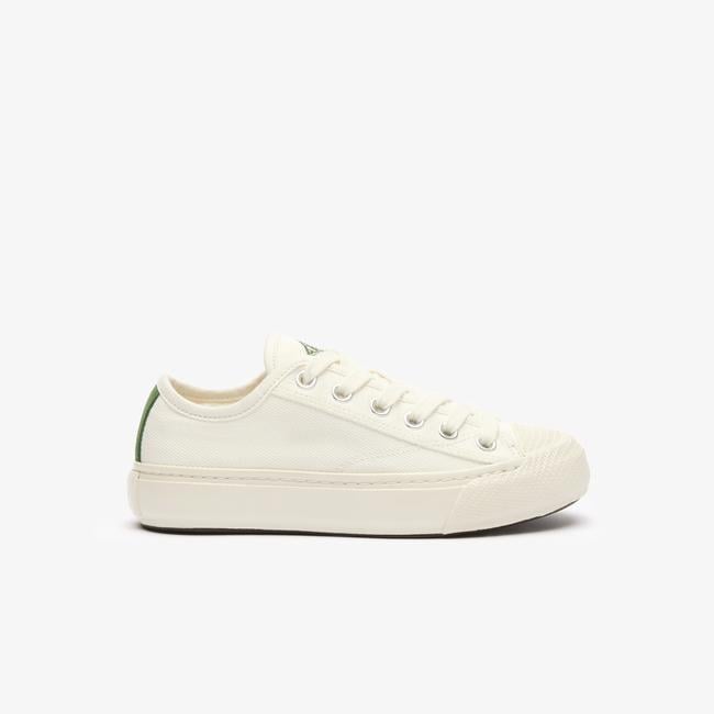  Lacoste Backcourt Kadın Krem Sneaker