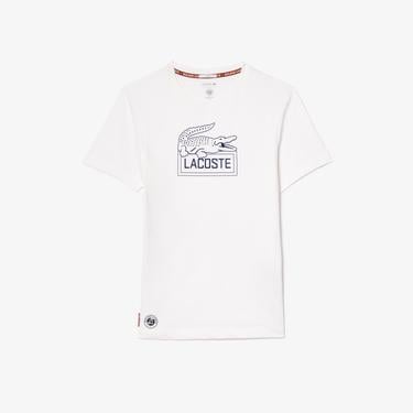  Roland Garros Unisex Regular Fit Bisiklet Yaka Baskılı Beyaz T-Shirt