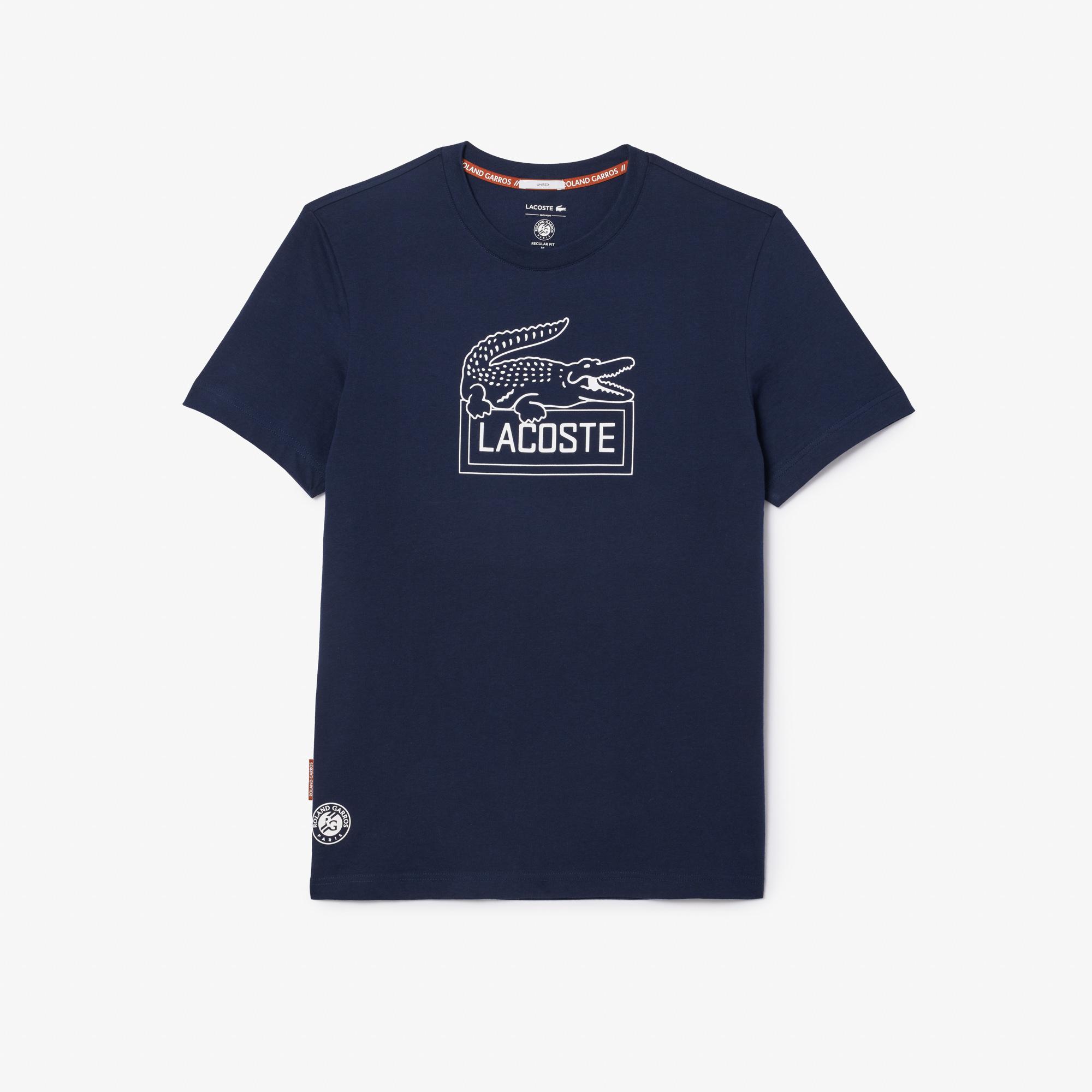 Roland Garros Unisex Regular Fit Bisiklet Yaka Baskılı Lacivert T-Shirt