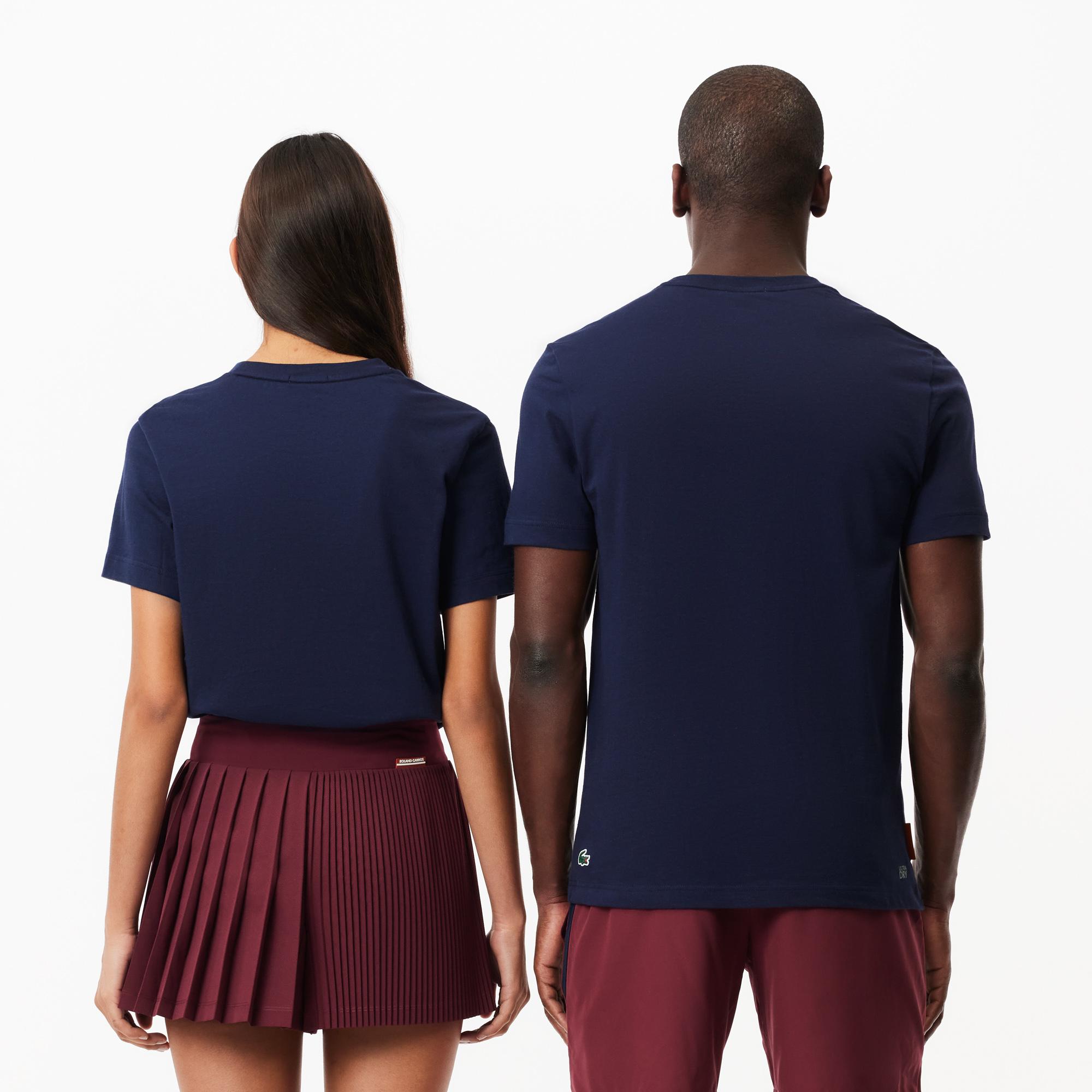 Roland Garros Unisex Regular Fit Bisiklet Yaka Baskılı Lacivert T-Shirt