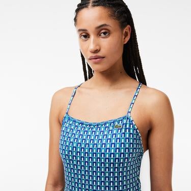  Kadın Monogram Mavi Mayo