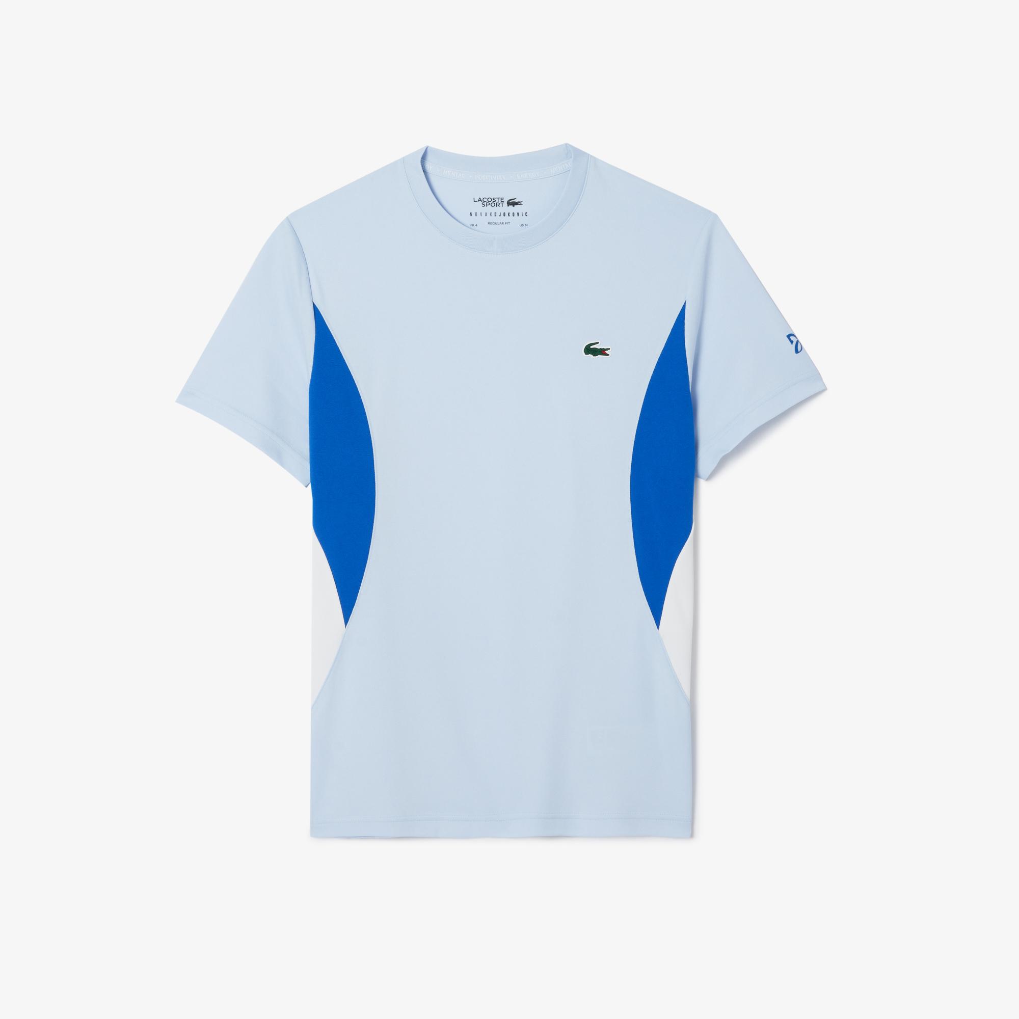 SPORT x Novak Djokovic Erkek Regular Fit Bisiklet Yaka Renk Bloklu Açık Mavi T-Shirt