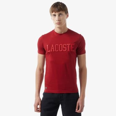  Erkek Slim Fit Bisiklet Yaka Kırmızı T-Shirt