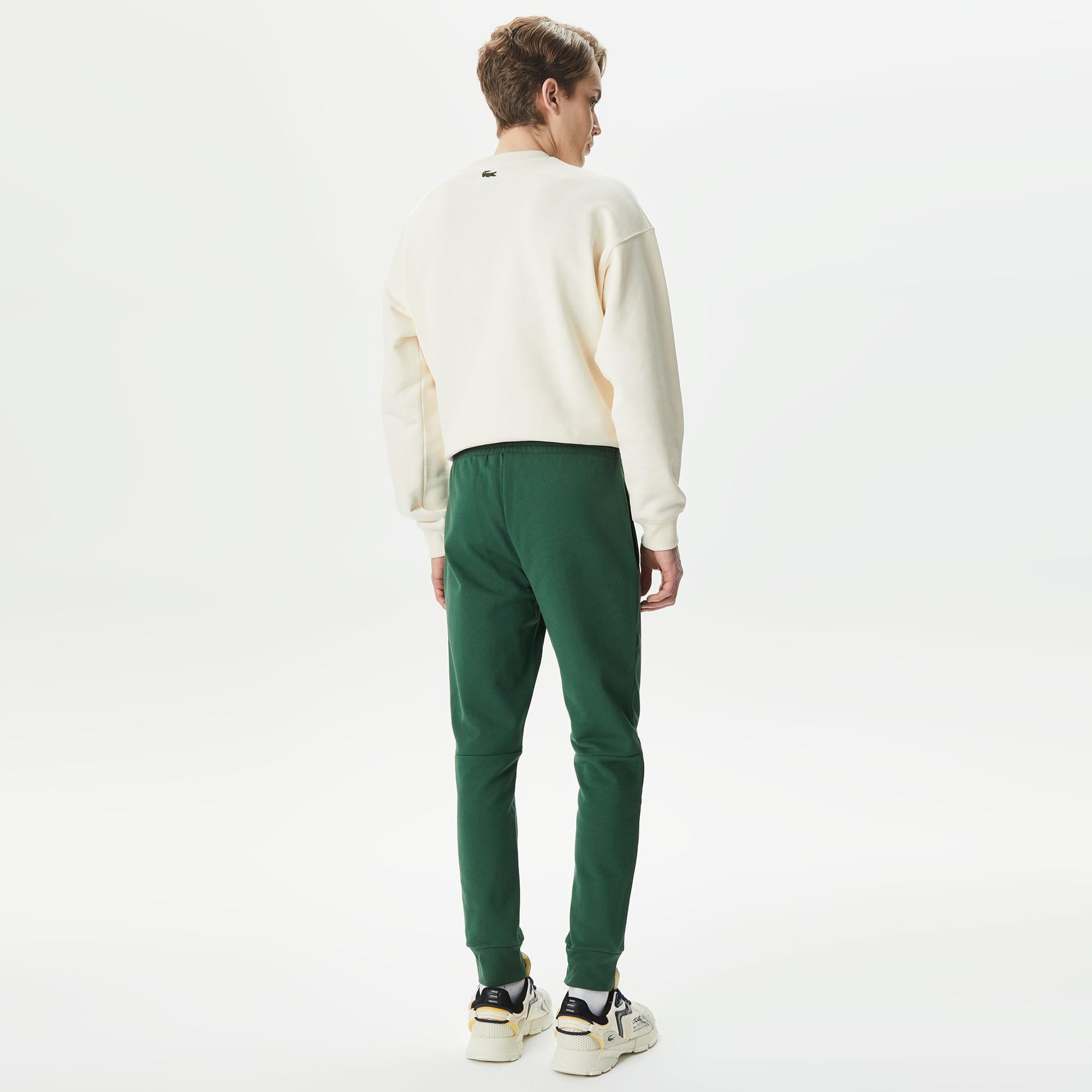 Erkek Slim Fit Organik Pamuk Koyu Yeşil Eşofman Altı