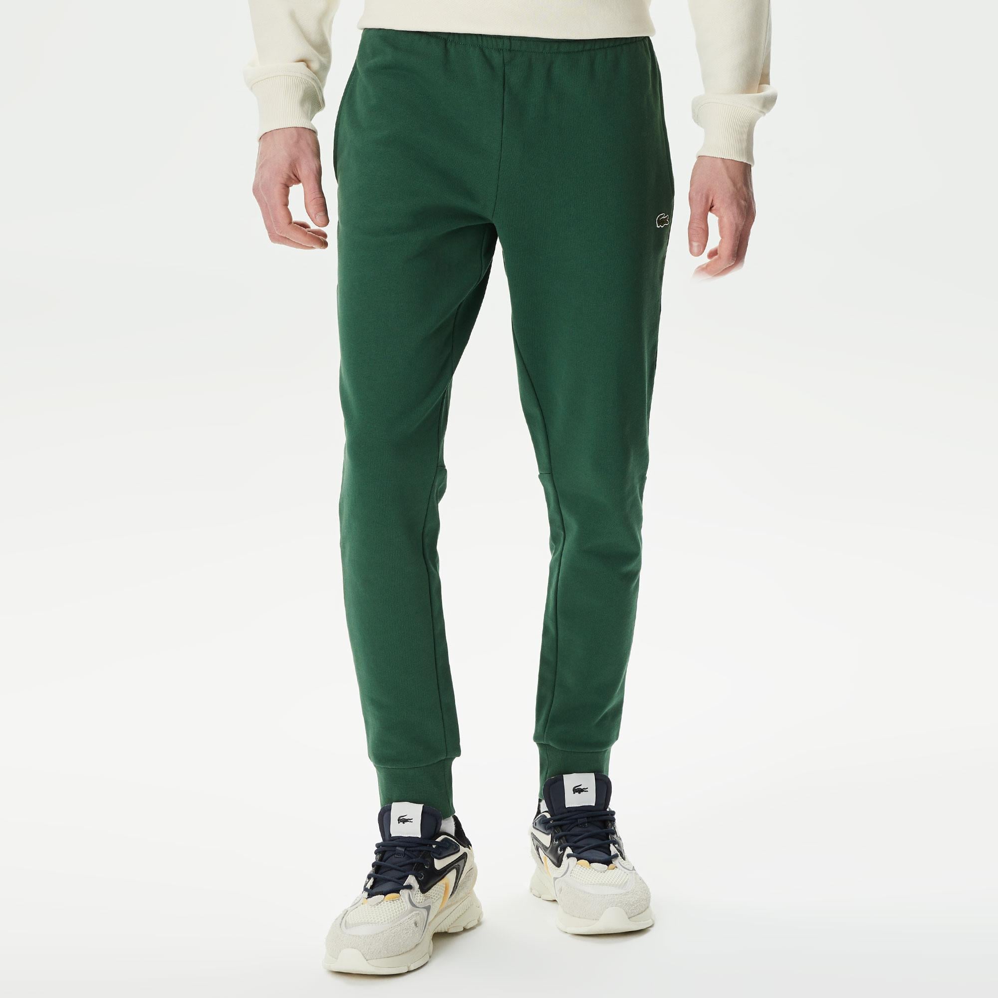 Erkek Slim Fit Organik Pamuk Koyu Yeşil Eşofman Altı