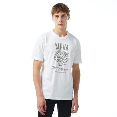  Alpha Industries Alpha Tiger Erkek Beyaz T-Shirt