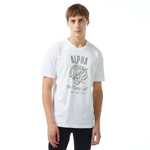  Alpha Industries Alpha Tiger Erkek Beyaz T-Shirt