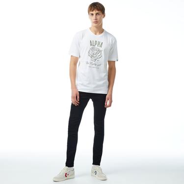  Alpha Industries Alpha Tiger Erkek Beyaz T-Shirt