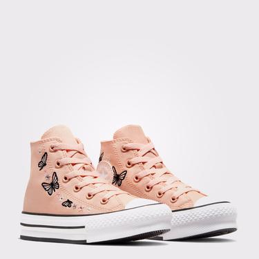  Converse Chuck Taylor All Star EVA Lift Butterflies Çocuk Pembe Platform Sneaker
