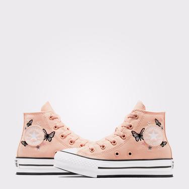  Converse Chuck Taylor All Star EVA Lift Butterflies Çocuk Pembe Platform Sneaker
