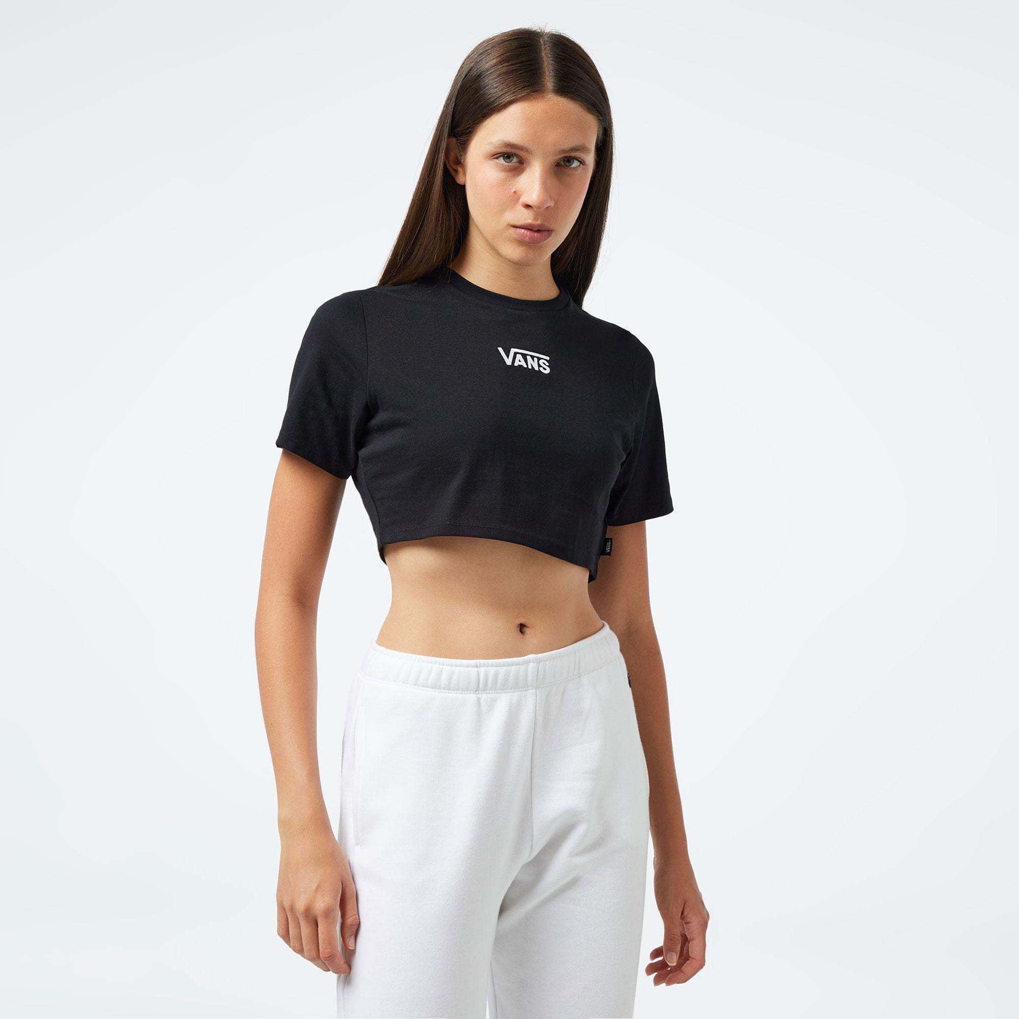 Vans Flying V Crew Crop ii Kadın Siyah T-Shirt