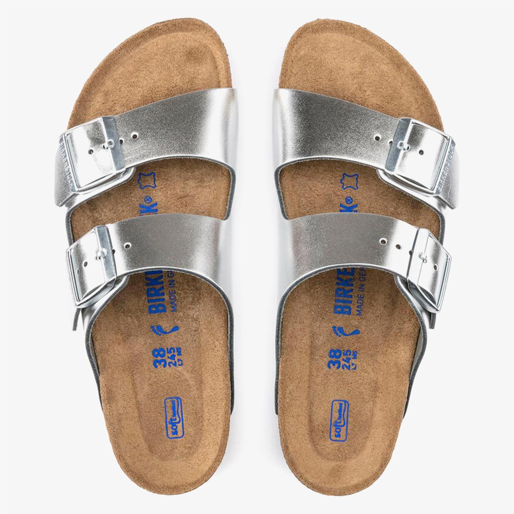 Birkenstock Arizona Sfb Nl Metallic Kadın Gümüş Rengi Terlik