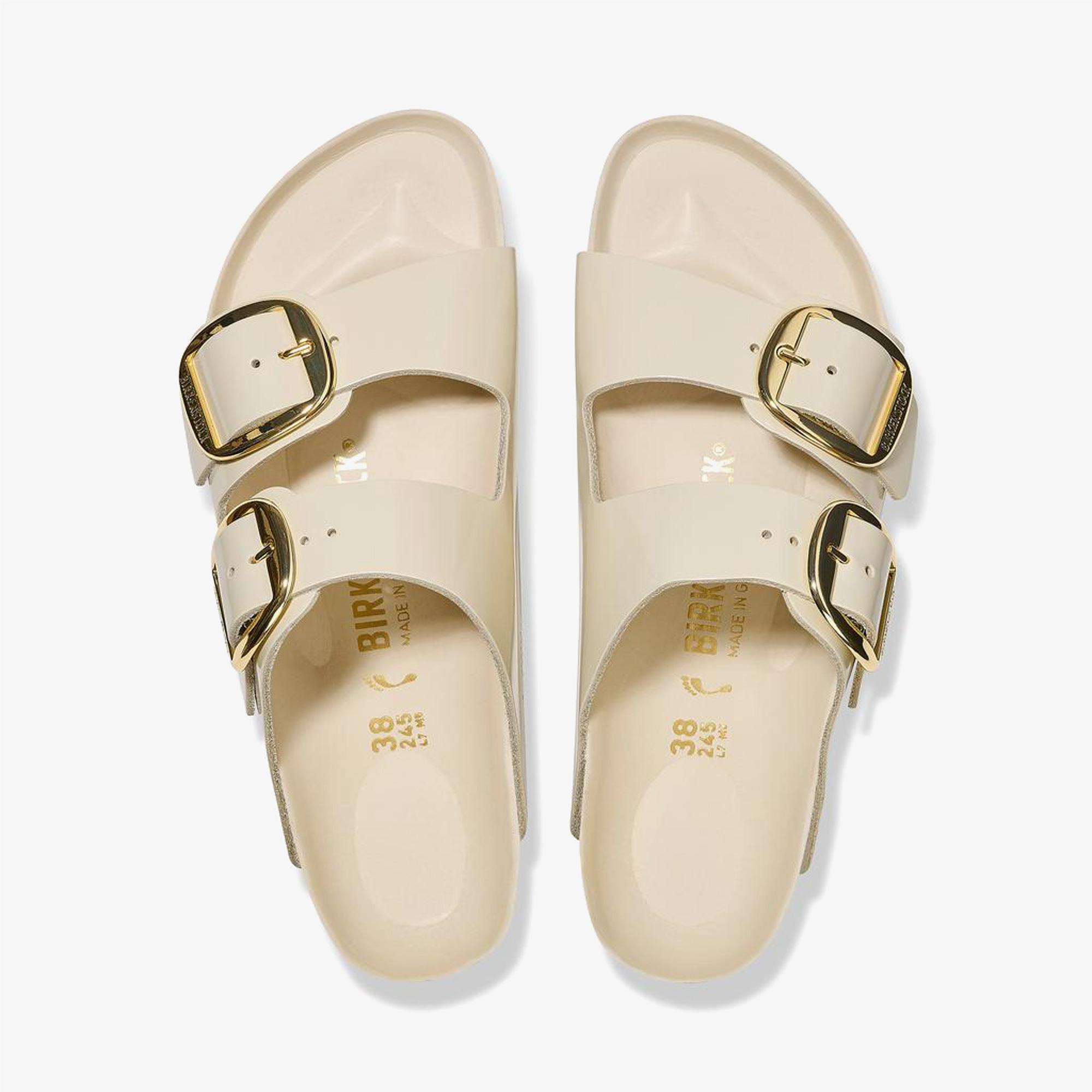 Birkenstock Arizona Big Buckle Nl High Shine Kadın Krem Rengi Terlik